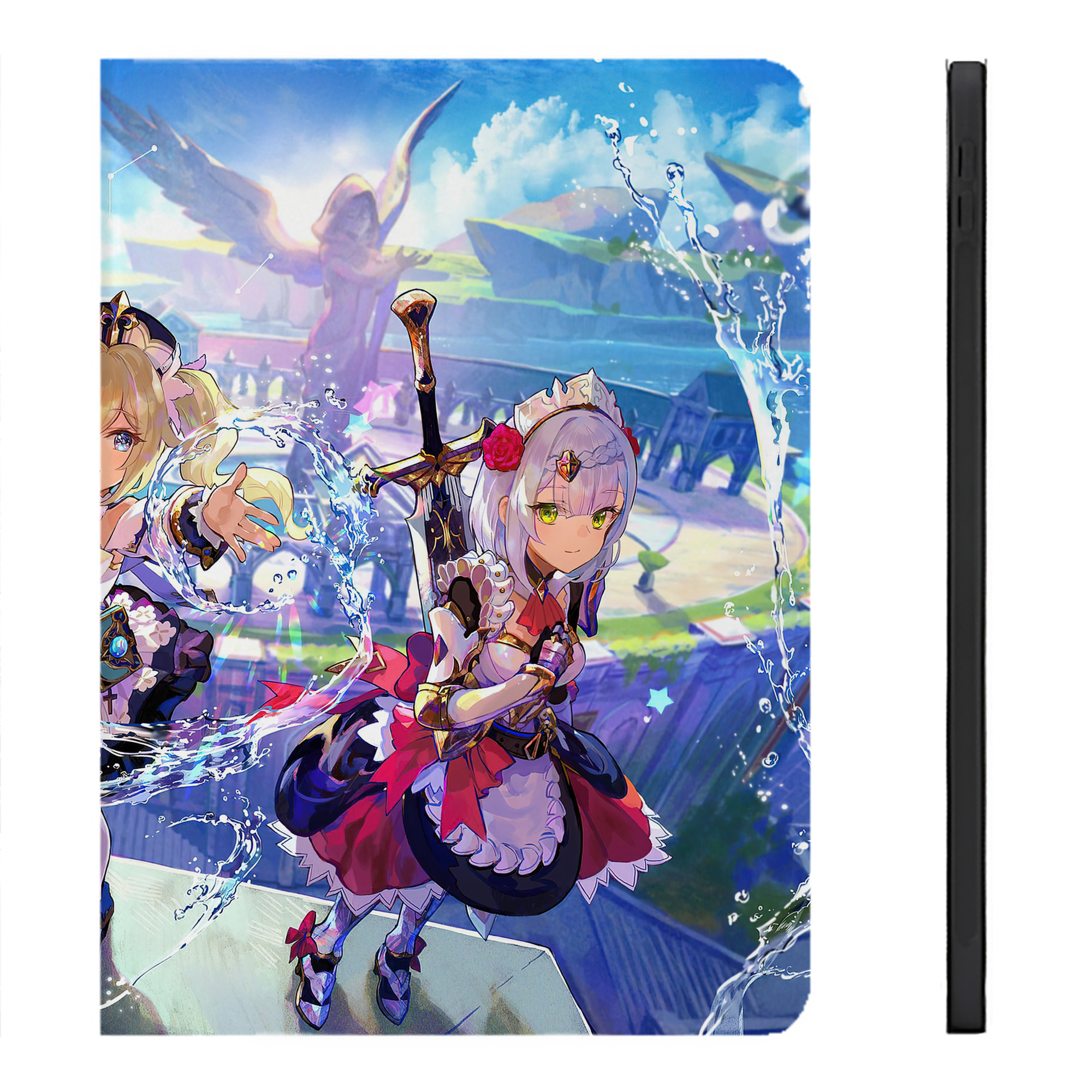 げんし神 genshin IPadケース ペンホルダー付き ブックスタイルデザイン